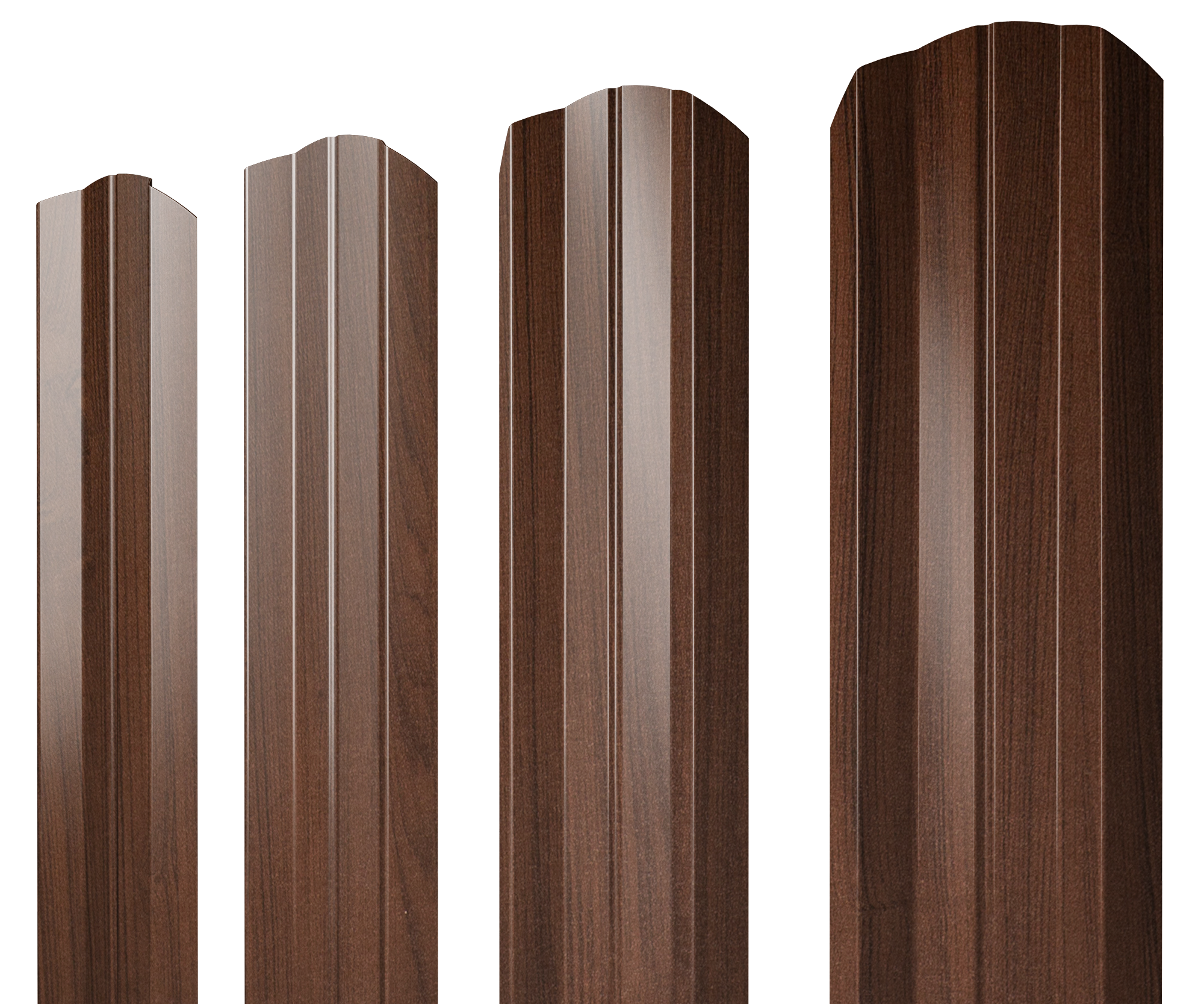 Штакетник М-образный А фигурный 0,45 Print Elite Choco Wood TwinColor