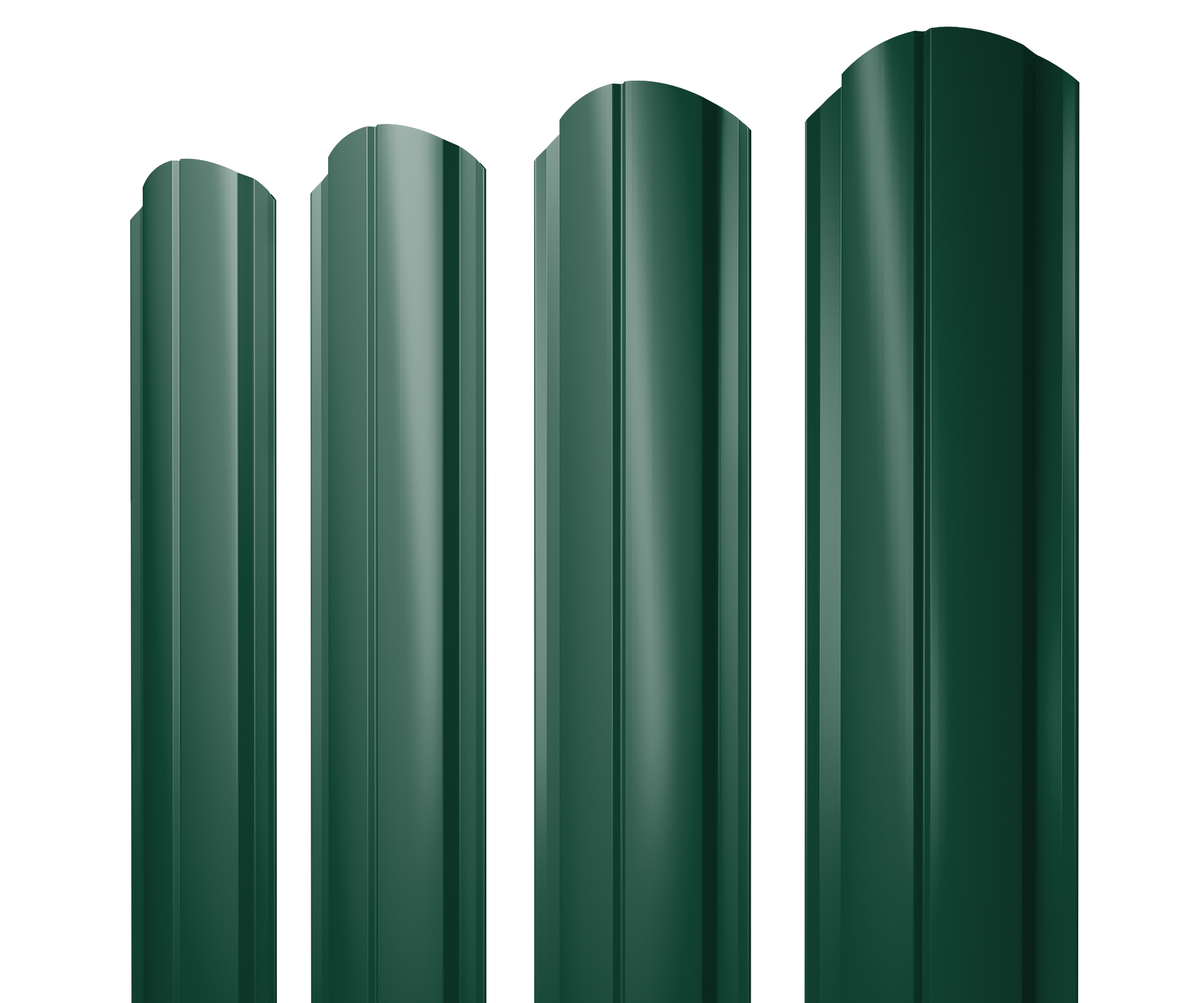 Штакетник Полукруглый Slim фигурный 0,45 Drap TX RAL 6005 зеленый мох