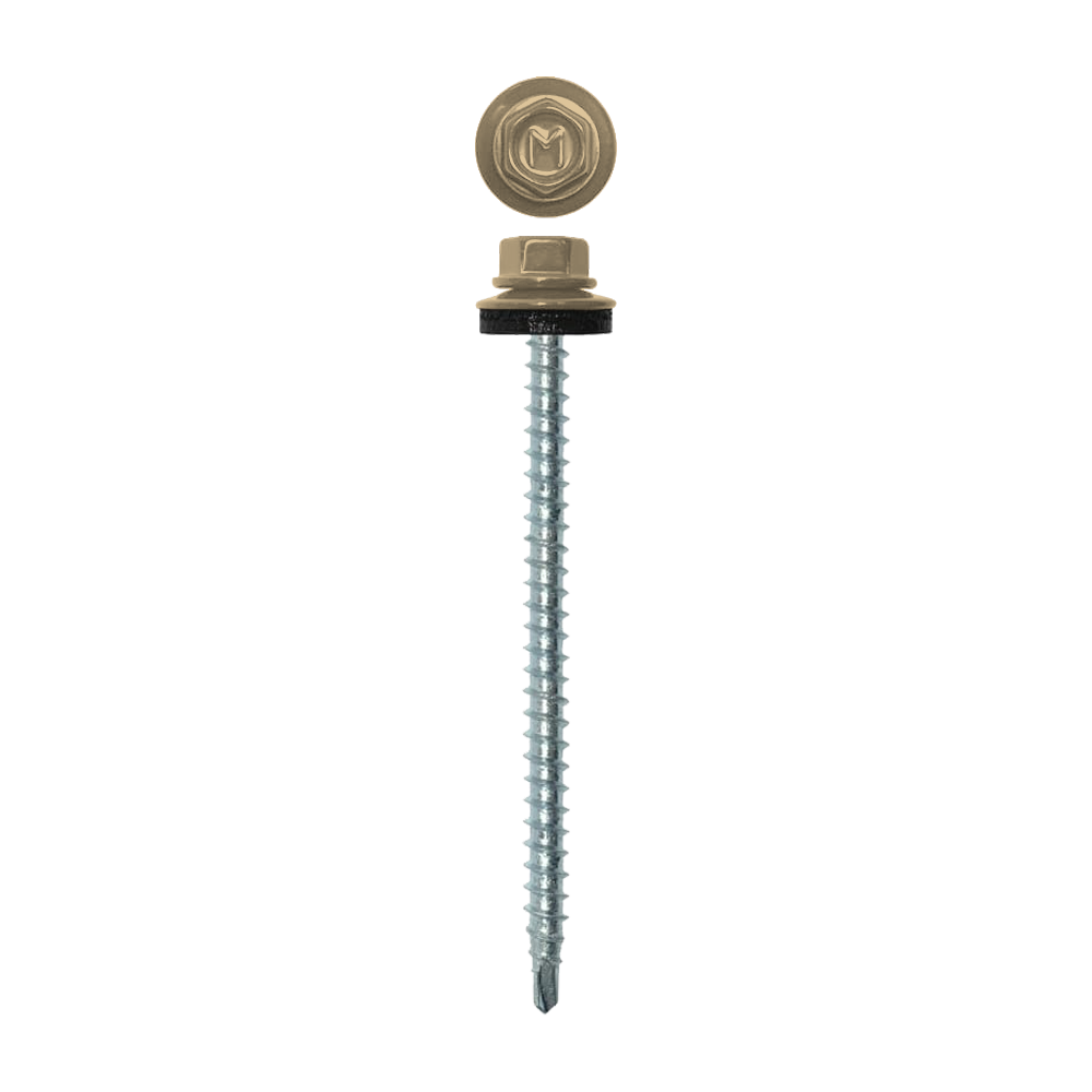 Саморез кровельный Daxmer 4,8х70 RAL 1014 (100) сверло №1