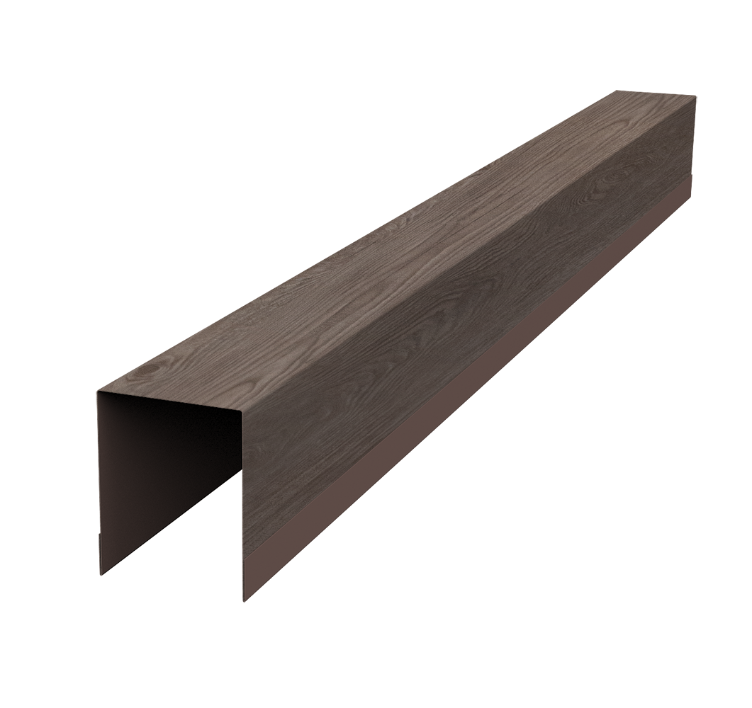 Планка опорная составная внутренняя для забора жалюзи Palermo 0,45 Print Elite White Wood TwinColor (3м)