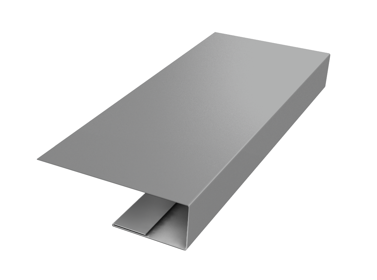 J-Профиль 12мм 0,5 Satin с пленкой RAL 9006 бело-алюминиевый (2м)