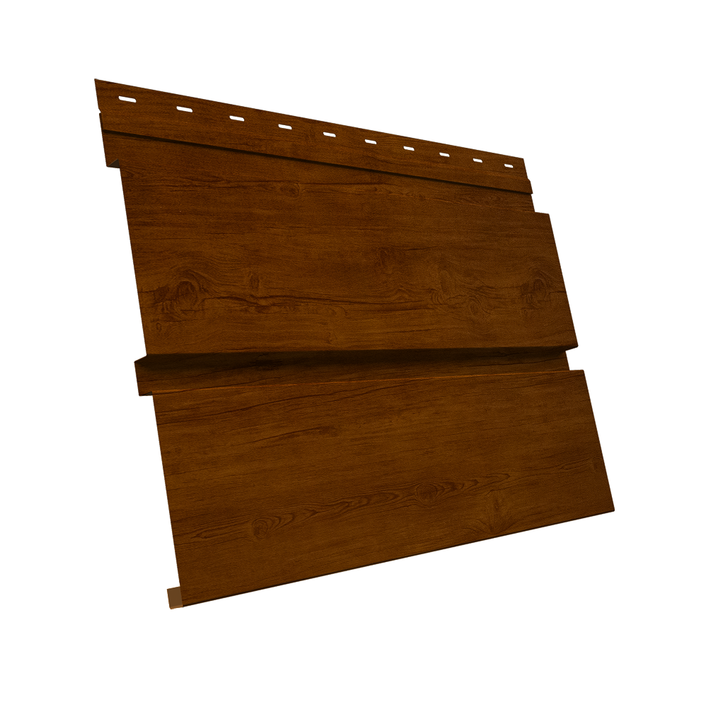 Софит металлический Квадро Брус без перфорации 0,45 Print Premium с пленкой Golden Wood Intense FTC