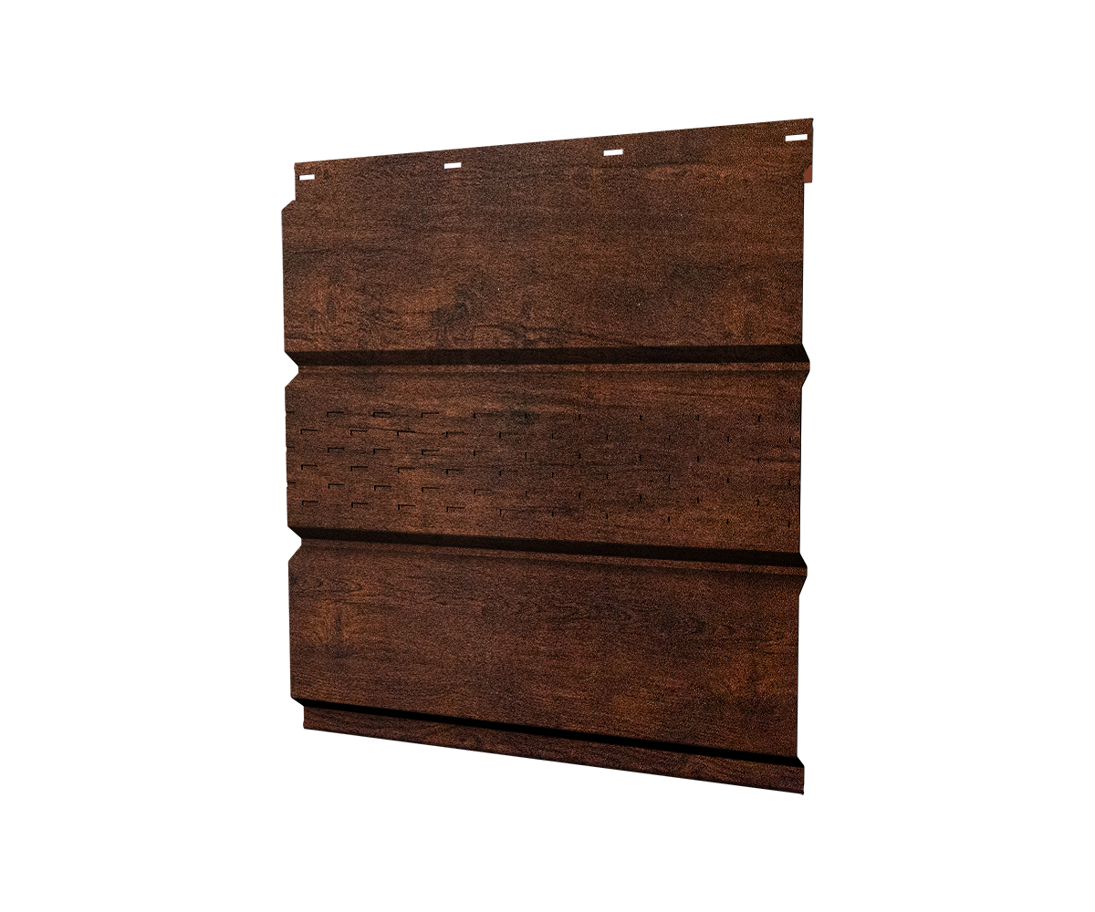 Софит металлический центральная перфорация 0,45 Print Premium с пленкой Cherry Wood Dark FTC
