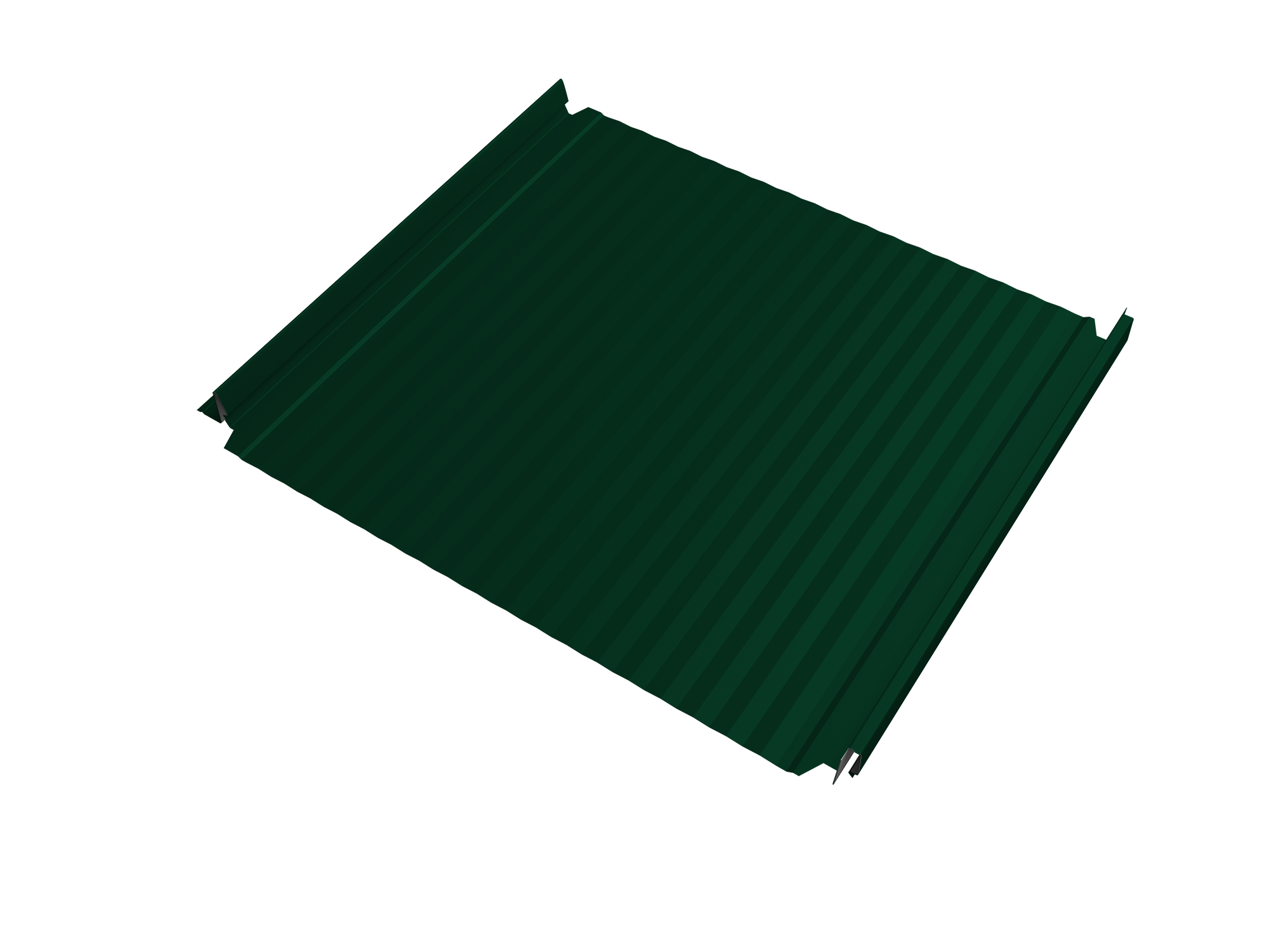Кликфальц Double Pro Gofr Grand Line 0,5 Satin Matt TX с пленкой на замках RAL 6005 зеленый мох