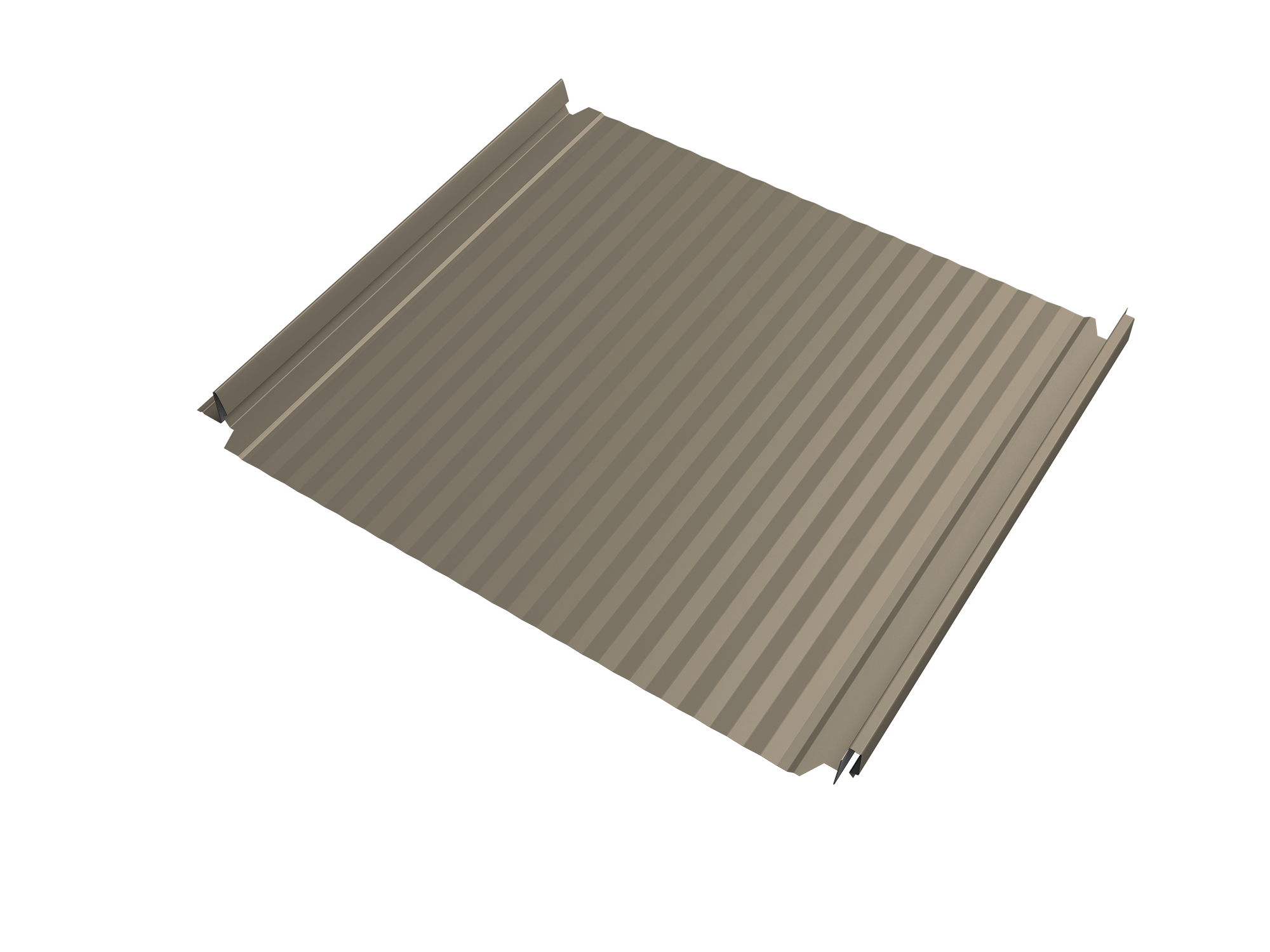 Кликфальц Double Pro Gofr Grand Line 0,5 Satin с пленкой на замках RAL 1015 светлая слоновая кость