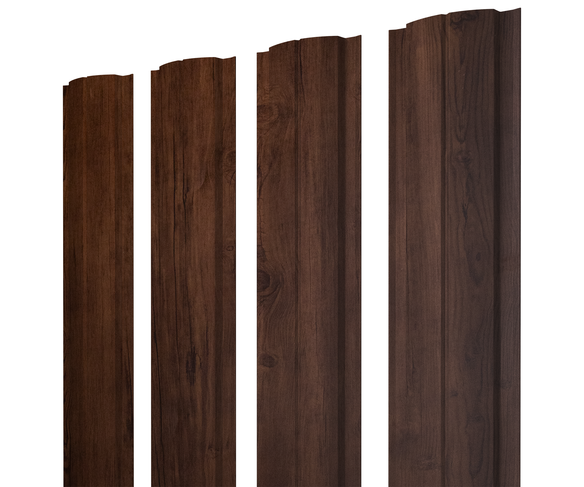 Штакетник Полукруглый Slim с прямым резом 0,4 Print Premium Cherry Wood Fresh TwinColor