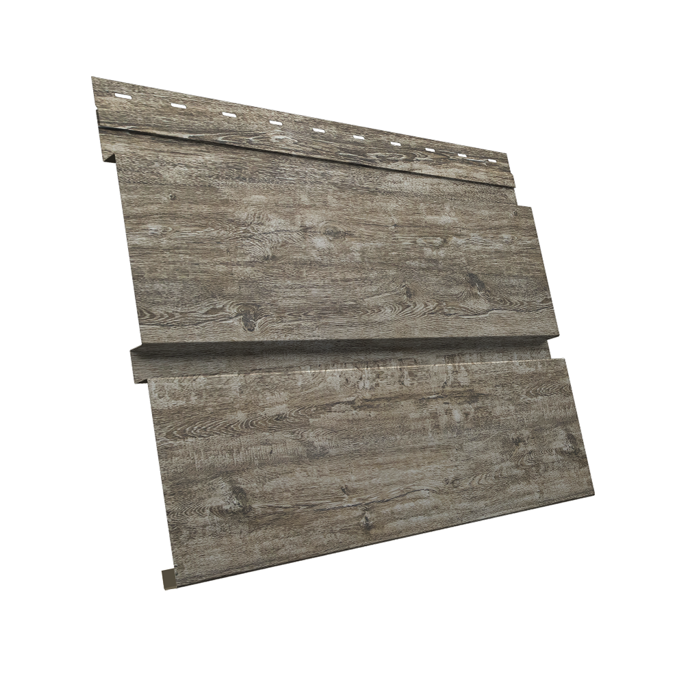 Софит металлический Квадро Брус без перфорации 0,45 Print Elite с пленкой Nordic Wood TwinColor