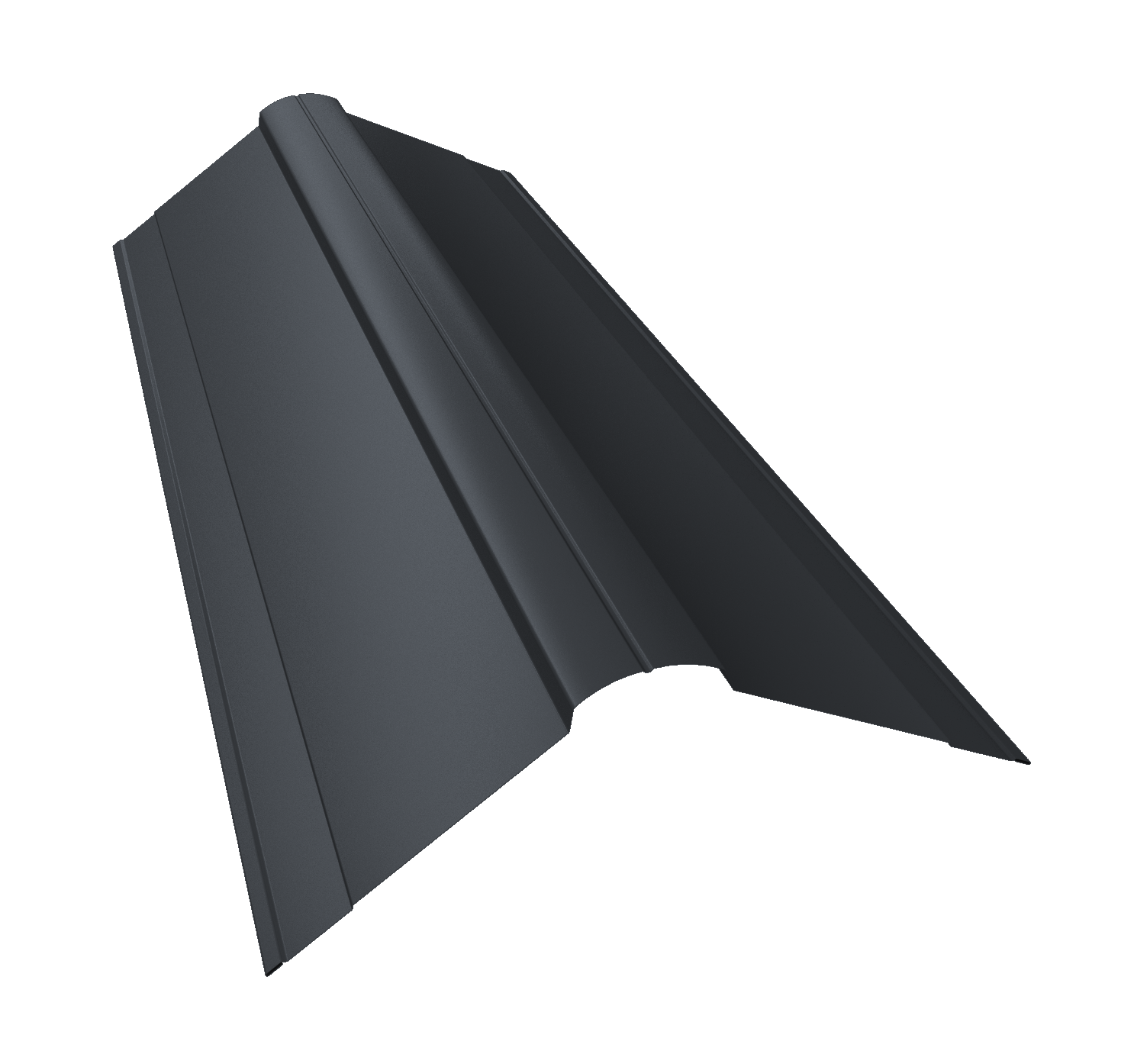 Планка конька фигурного 150x150 0,45 Drap TR RAL 7024 мокрый асфальт (2м)