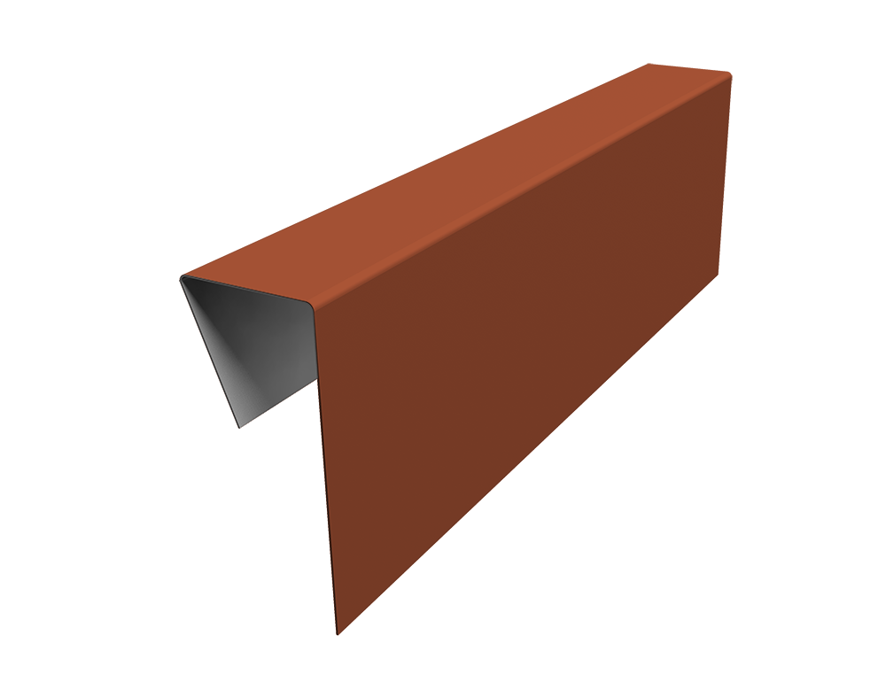 Планка приемная оконная фибросайдинга 0,5 Satin с пленкой RAL 8004 терракота (3м)