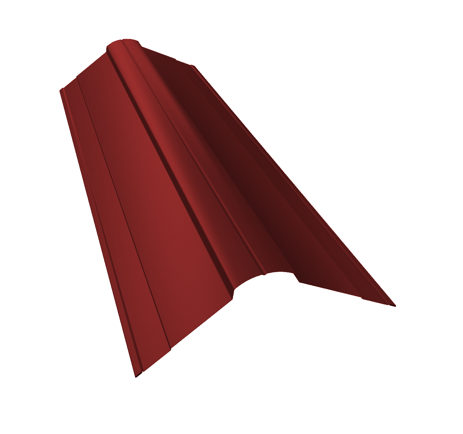Планка конька фигурного 100x100 0,7 PE с пленкой RAL 3011 коричнево-красный (3м)