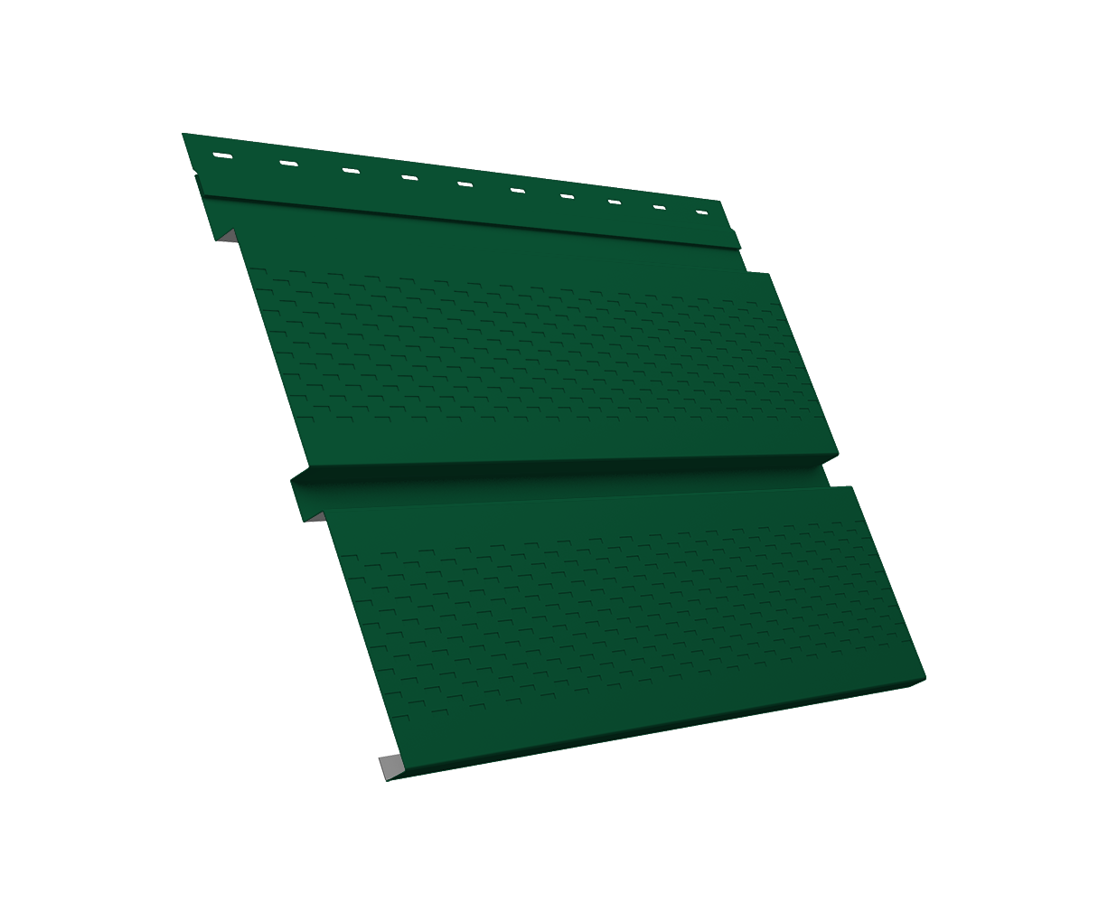 Софит металлический Квадро Брус с перфорацией 0,5 Satin с пленкой RAL 6005 зеленый мох