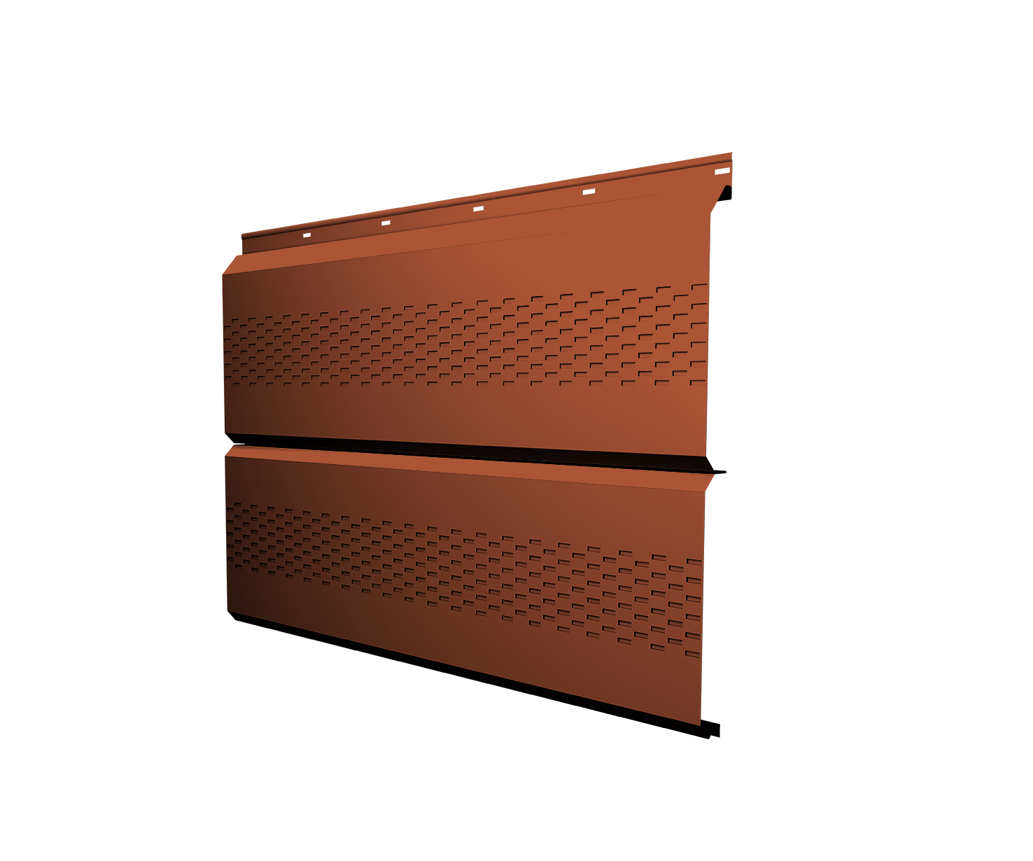 Софит ЭкоБрус с перфорацией 0,345 Grand Line 0,5 Velur X RAL 8004 терракота