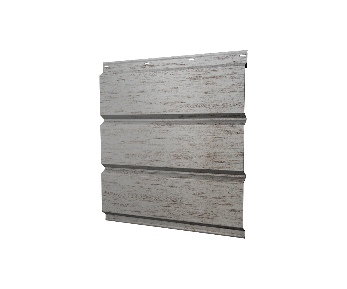 Софит металлический без перфорации 0,45 Print Elite с пленкой Snow Wood TwinColor