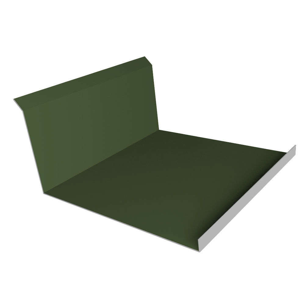 Планка примыкания нижняя 20х122х260х15 0,5 Satin Matt TX RAL 6020 хромовая зелень (3м)