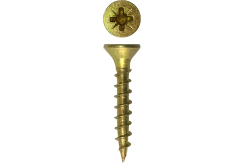 Саморез Rizzel Pz 3,5х25 (800шт) шлиц Pz2 желтый цинк (короб)