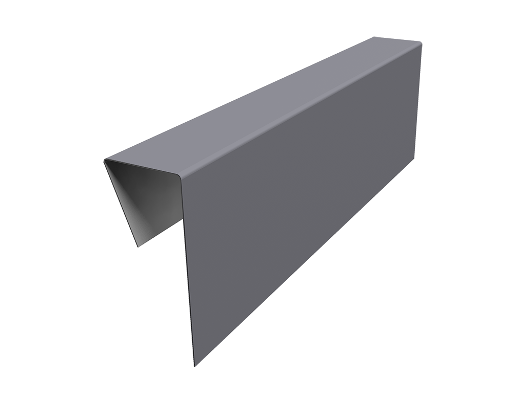 Планка приемная оконная фибросайдинга 0,5 Satin с пленкой RAL 7004 сигнальный серый (3м)