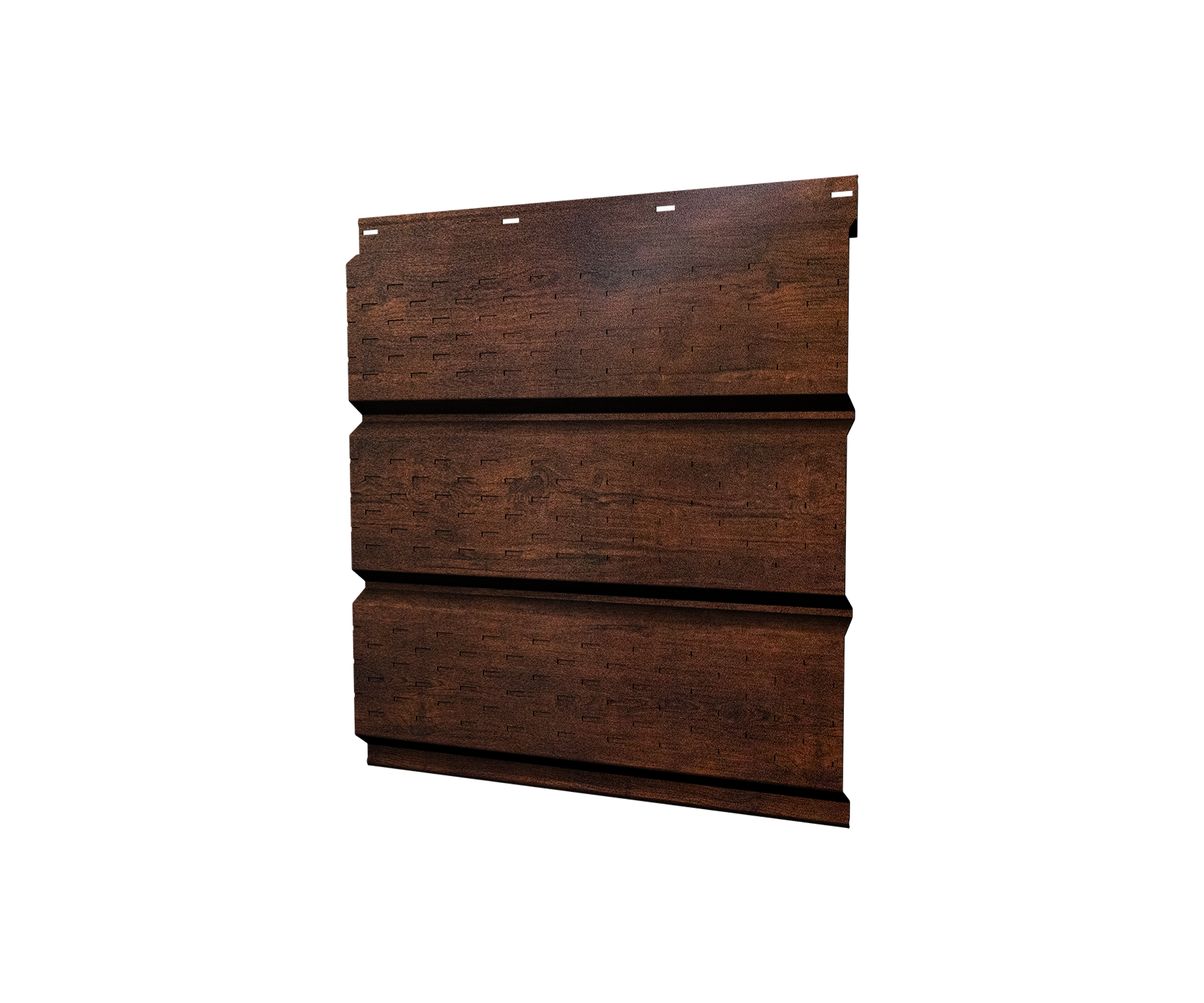 Софит металлический полная перфорация 0,45 Print-Double Premium с пленкой Cherry Wood Dark F