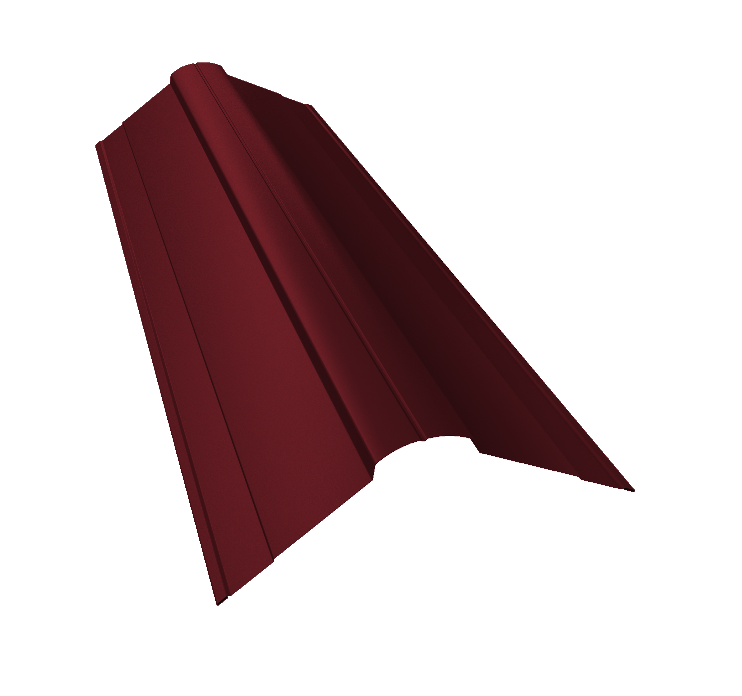 Планка конька фигурного 100x100 0,5 Satin Matt TX RAL 3005 красное вино (3м)