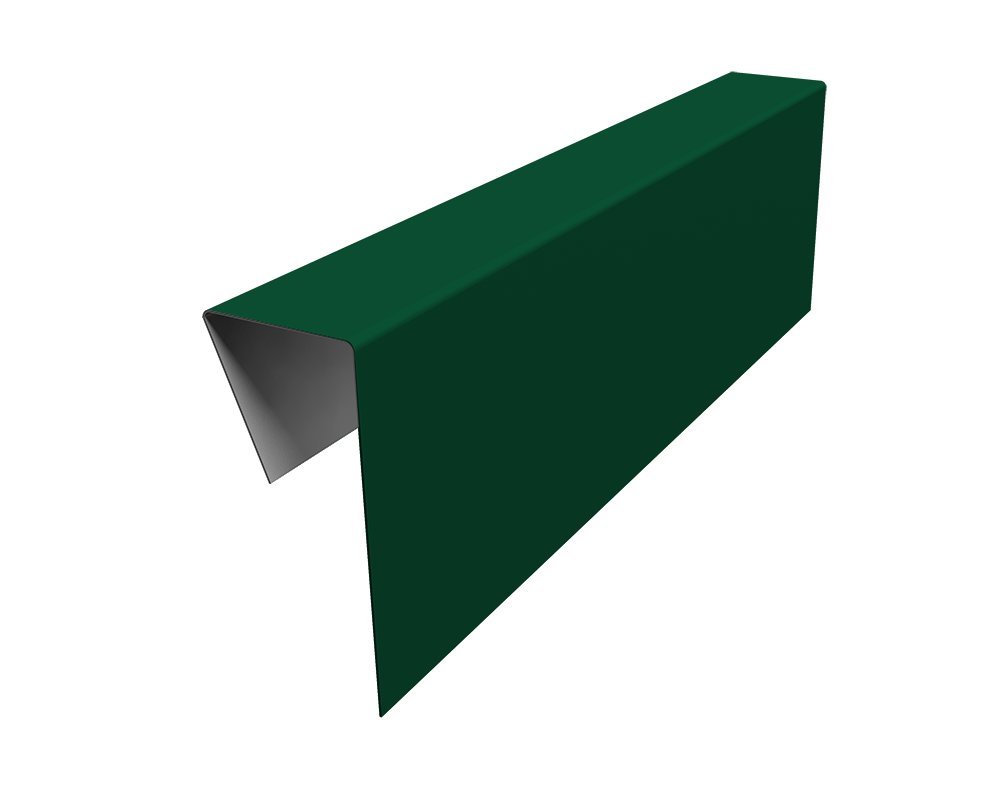 Планка приемная оконная фибросайдинга 0,5 Satin с пленкой RAL 6005 зеленый мох (3м)