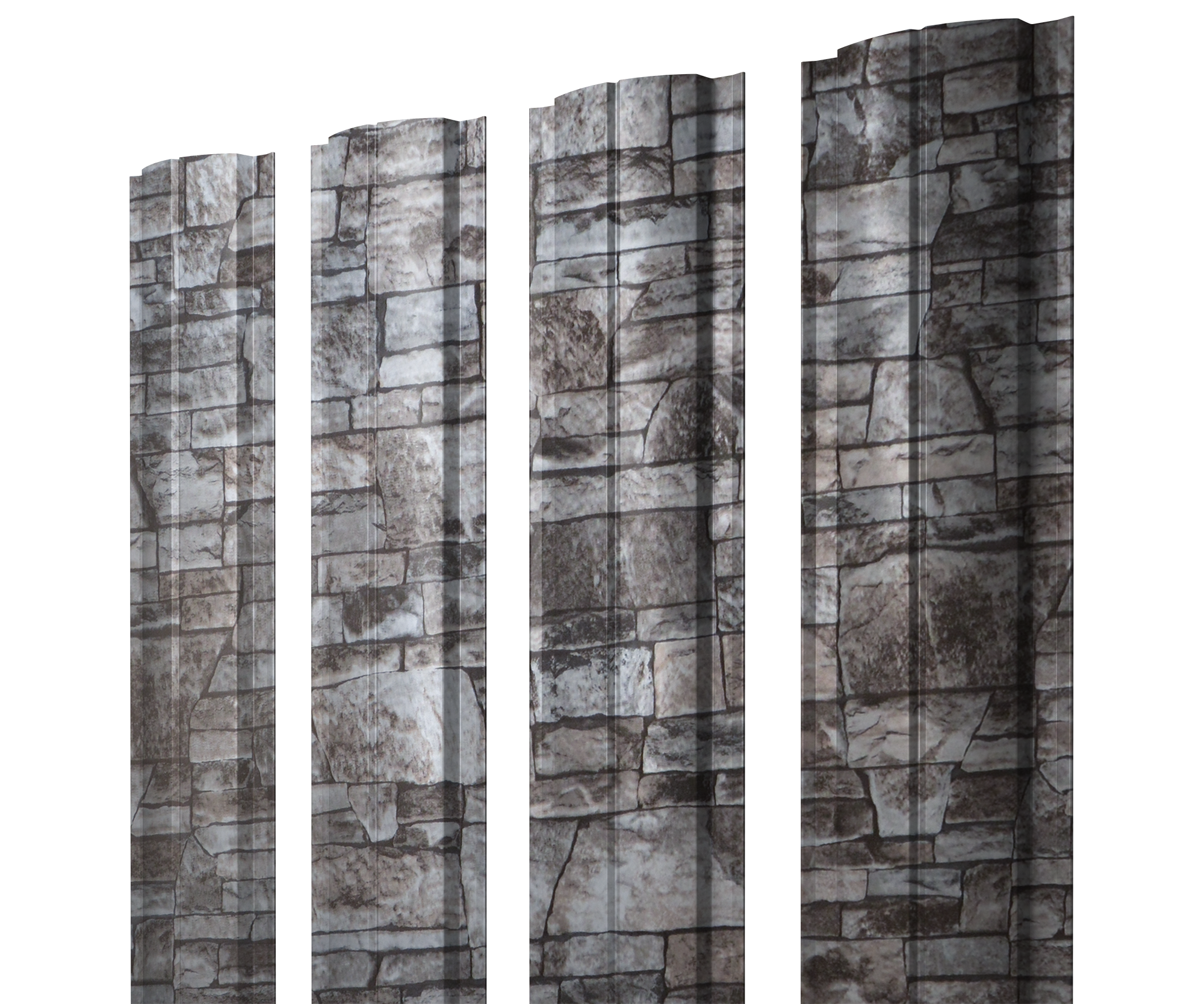 Штакетник Полукруглый Slim с прямым резом 0,45 Print Elite Fine Stone TwinColor