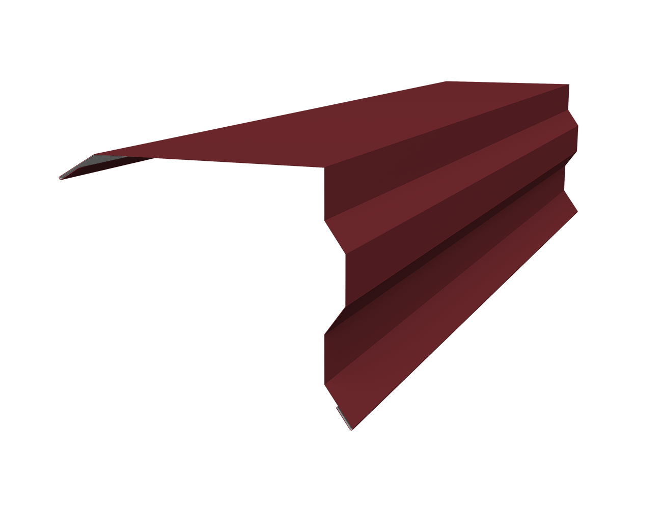 Планка торцевая фигурная 100х85 0,5 PurLite Matt RAL 3005 красное вино (2м)