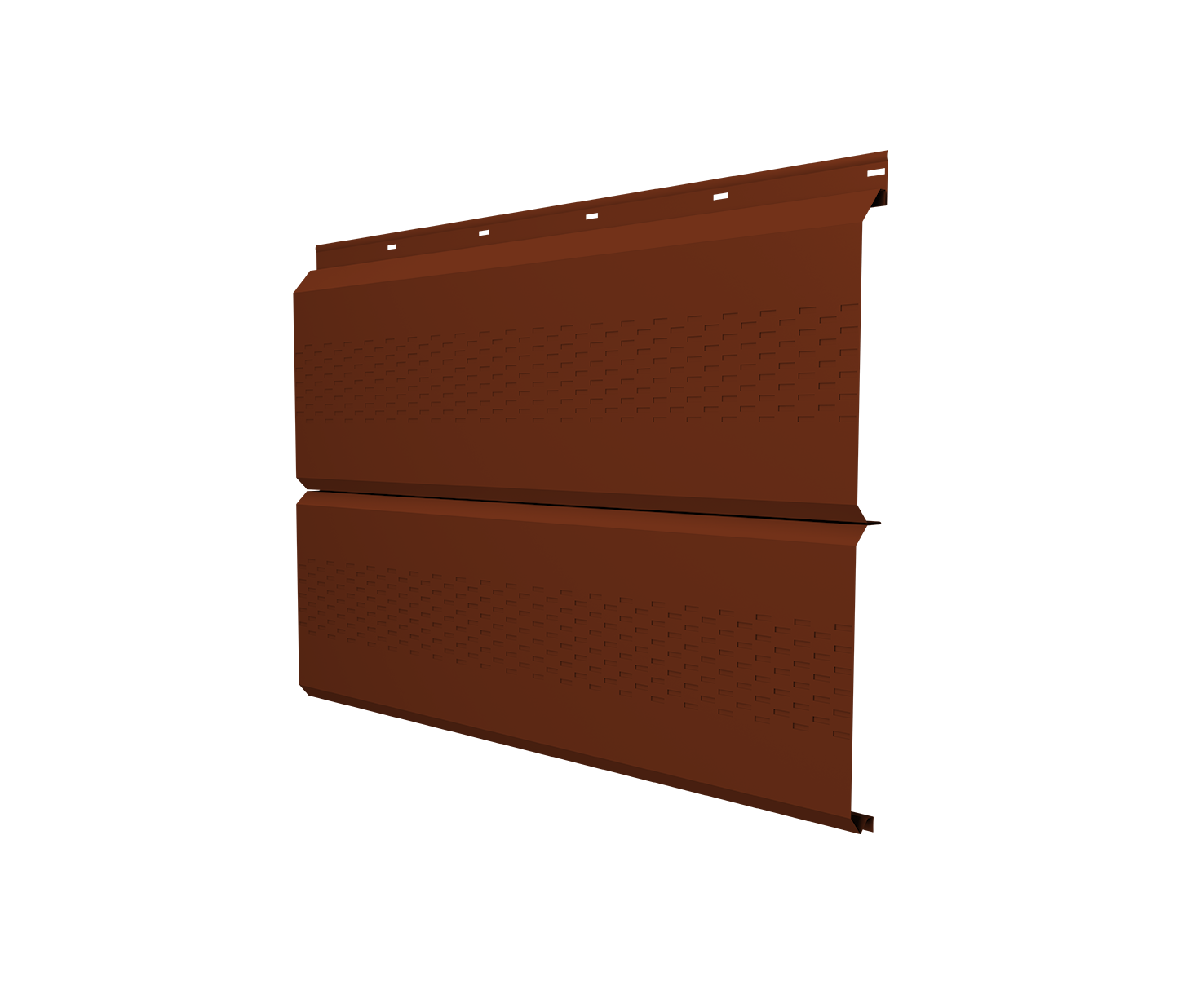 Софит ЭкоБрус с перфорацией 0,345 Grand Line 0,5 Satin с пленкой RAL 3009 оксидно-красный