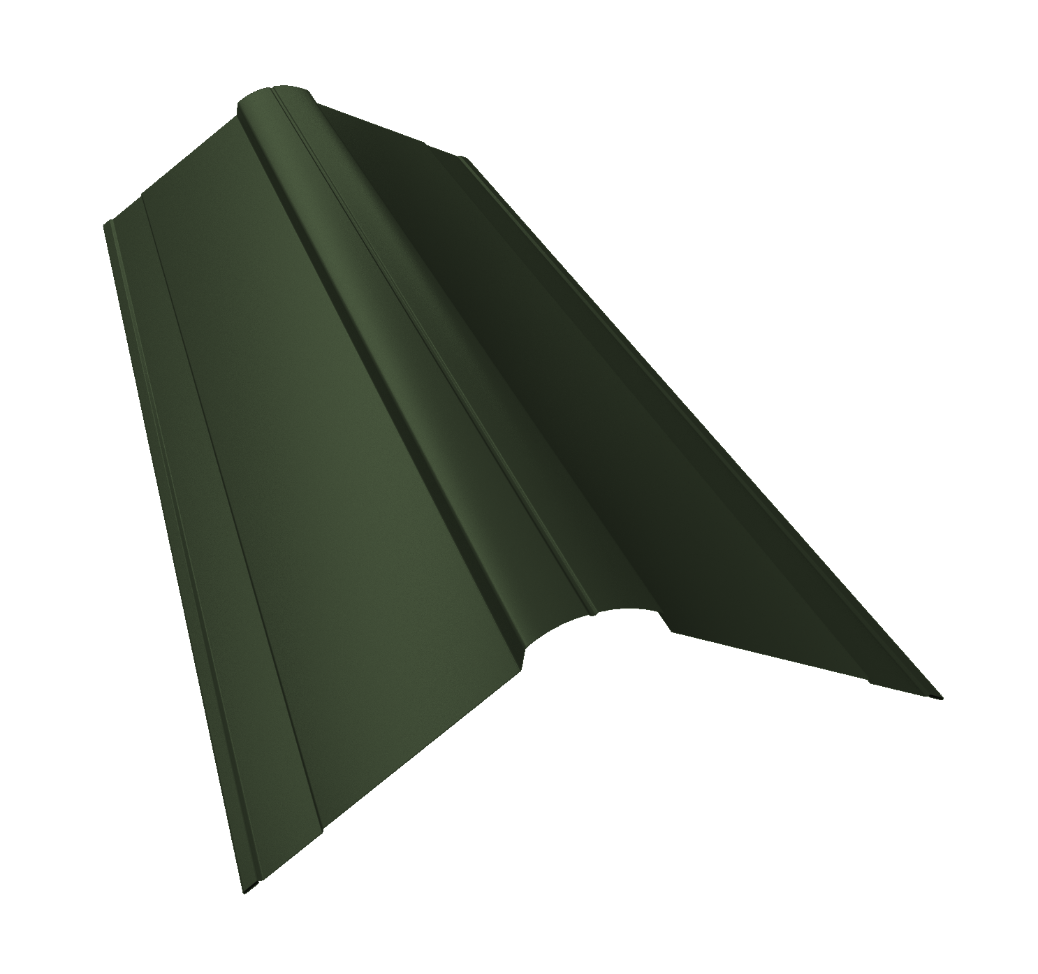 Планка конька фигурного 150x150 0,5 Satin Matt TX RAL 6020 хромовая зелень (2м)