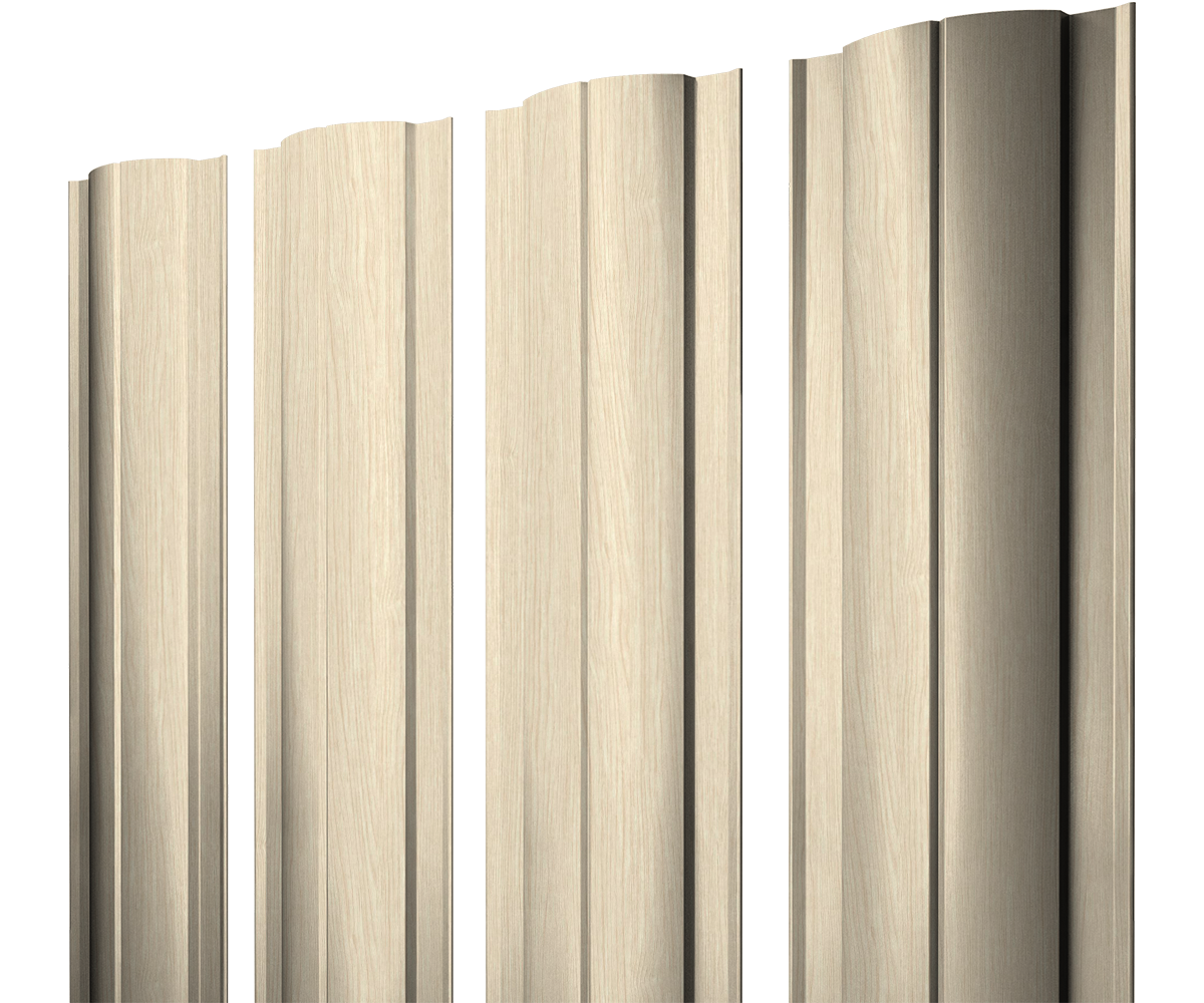Штакетник Круглый с прямым резом 0,45 Print Elite Milky Wood TwinColor