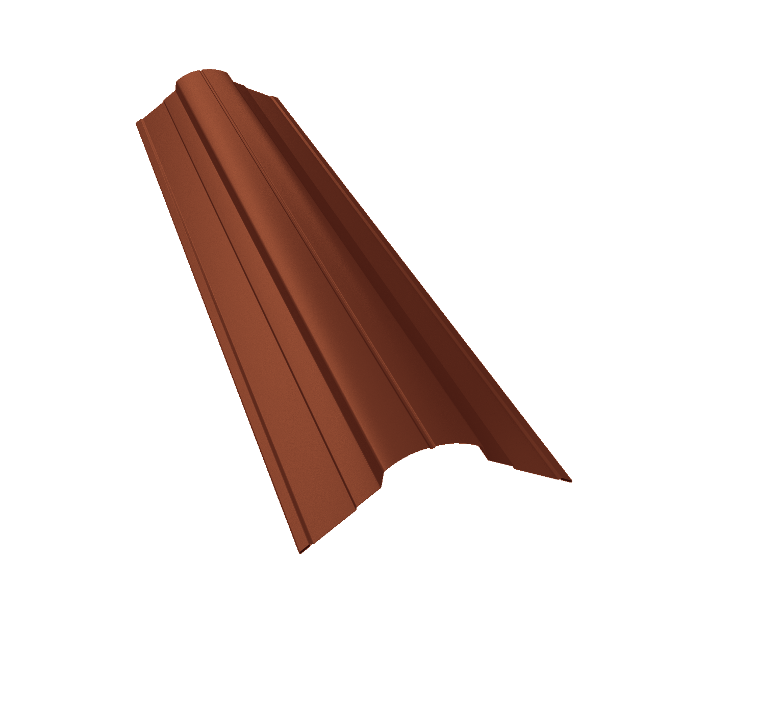 Планка конька фигурного 70x70 0,5 Velur X RAL 8004 терракота (3м)