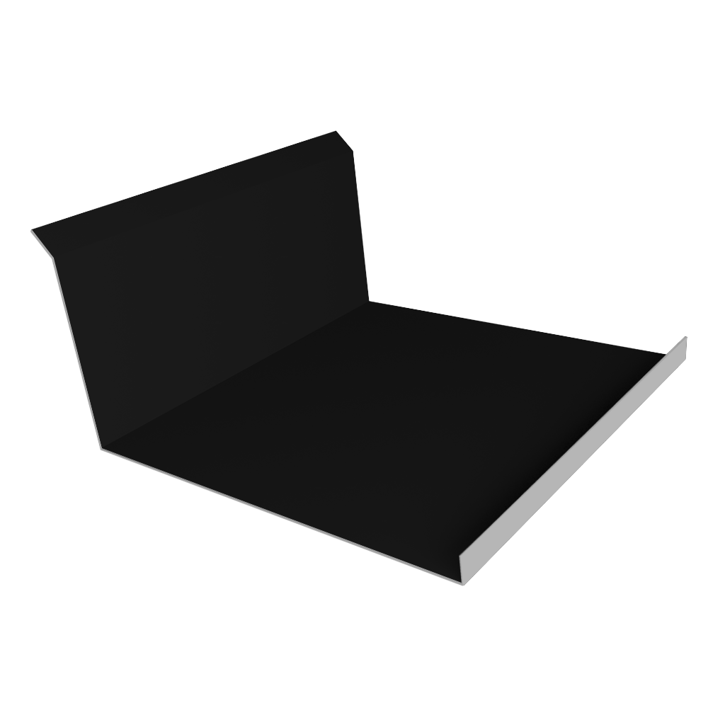 Планка примыкания нижняя 20х122х260х15 0,5 Satin Matt RAL 9005 черный (3м)