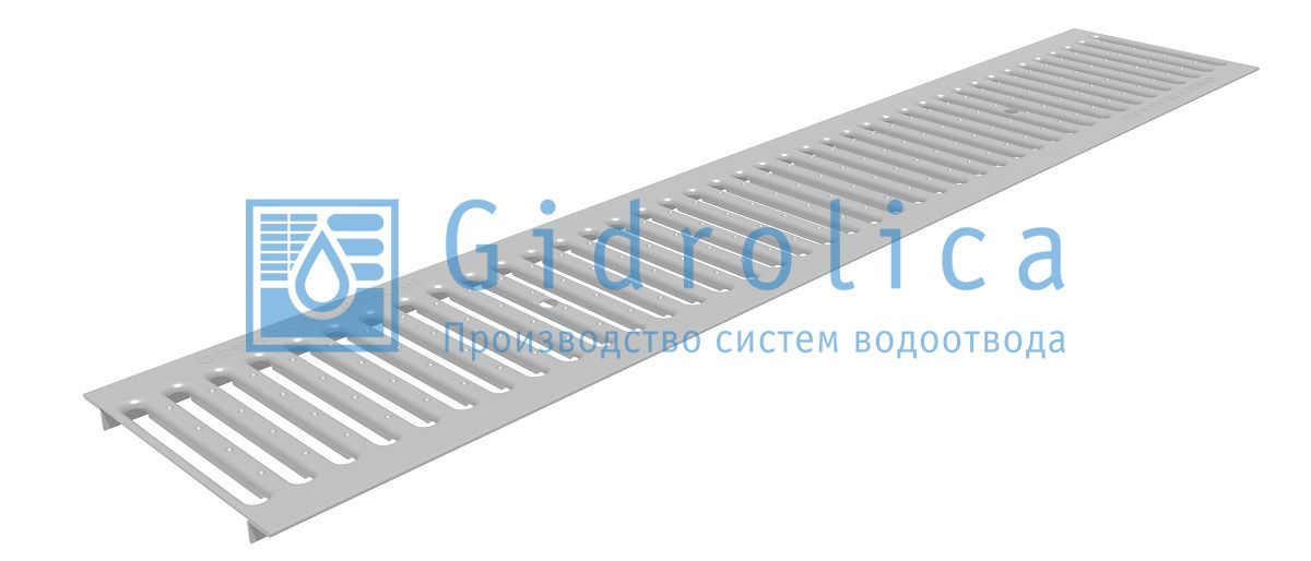 Решетка водоприемная Gidrolica Standart РВ -15.18,6.100 - штампованная стальная оцинкованная, кл. А15 (518)