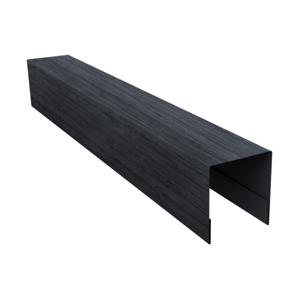 Планка боковая для забора из сайдинга (Блок-хаус new) 0,45 Print Premium Grey Wood TwinColor (2,06м)