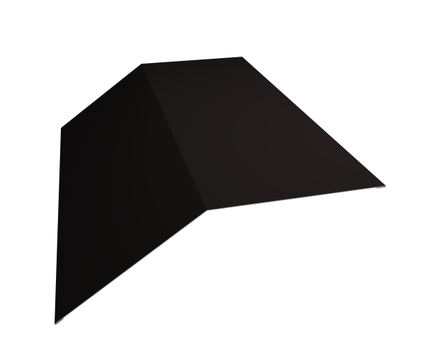Планка конька плоского 190х190 0,5 Satin с пленкой RAL 9005 черный (2м)