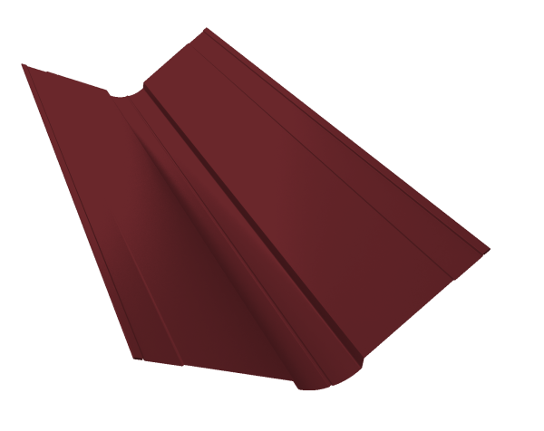 Планка ендовы верхней фигурной 150x150 0,7 PE с пленкой RAL 3005 красное вино (2м)
