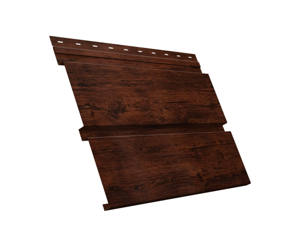 Софит металлический Квадро Брус с перфорацией 0,45 Print Elite с пленкой Cherry Wood TwinColor