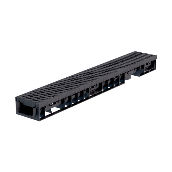 Лоток водоотводный пластиковый Аquastok Master DN100 H70 класс нагрузки B125 (комплект) 1000х148х70 (110701)