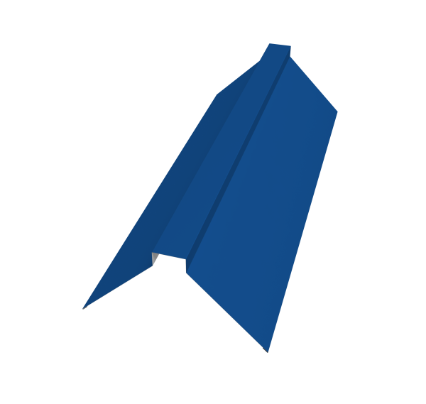 Планка конька плоского 175х50х175 0,5 Satin с пленкой RAL 5005 сигнальный синий (3м)