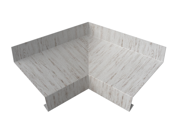 Угол отлива внутренний 50 0,45 Print Elite с пленкой Snow Wood TwinColor