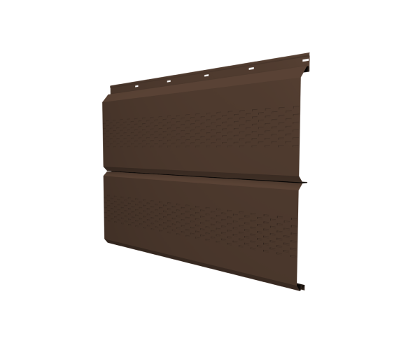 Софит ЭкоБрус с перфорацией 0,345 Grand Line 0,5 Satin с пленкой RAL 8017 шоколад