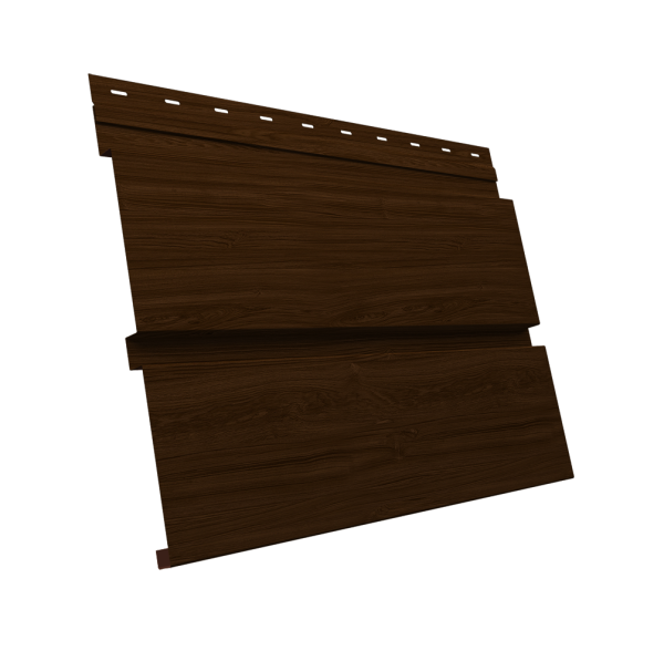 Софит металлический Квадро Брус без перфорации 0,45 Print Elite с пленкой Choco Wood TwinColor