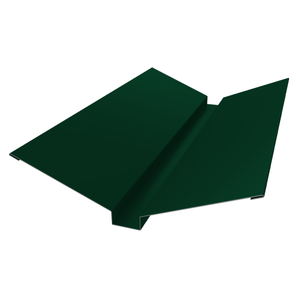 Планка ендовы верхней 115х30х115 0,45 PE-Double с пленкой RAL 6005 зеленый мох (3м)