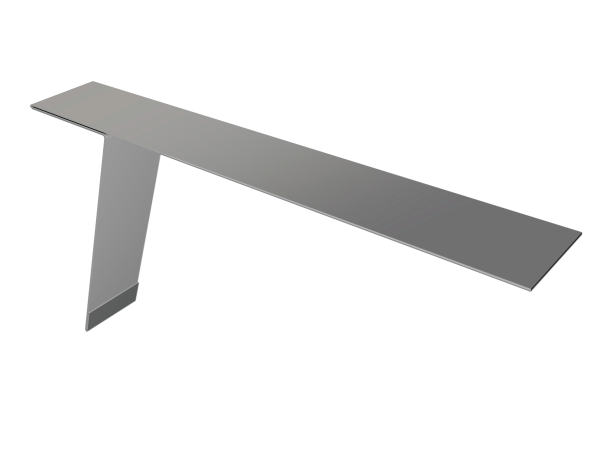 Планка карнизная фальц 130х80 0,5 Satin с пленкой RAL 9006 бело-алюминиевый (3м)