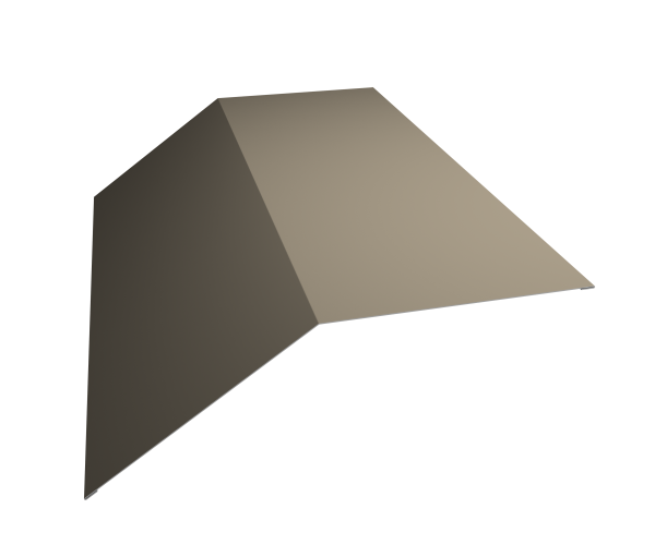 Планка конька плоского 190х190 0,5 Satin с пленкой RAL 1015 светлая слоновая кость (3м)