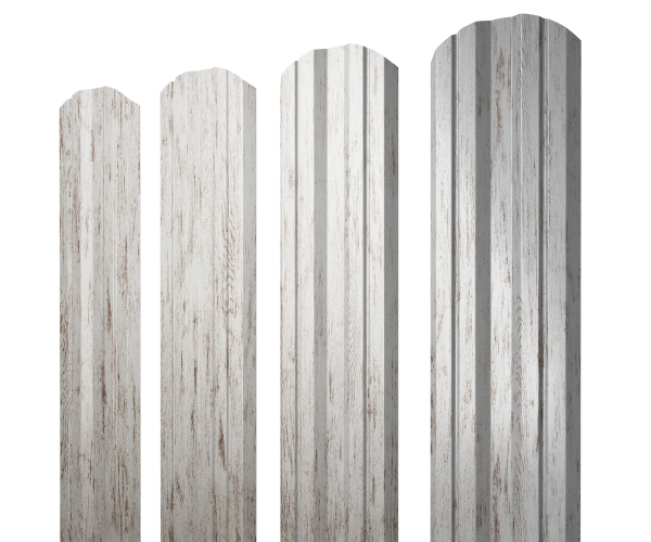 Штакетник Twin фигурный 0,45 Print Elite Snow Wood TwinColor