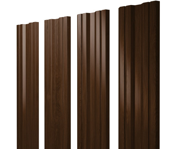 Штакетник Twin с прямым резом 0,45 Print Elite Choco Wood TwinColor