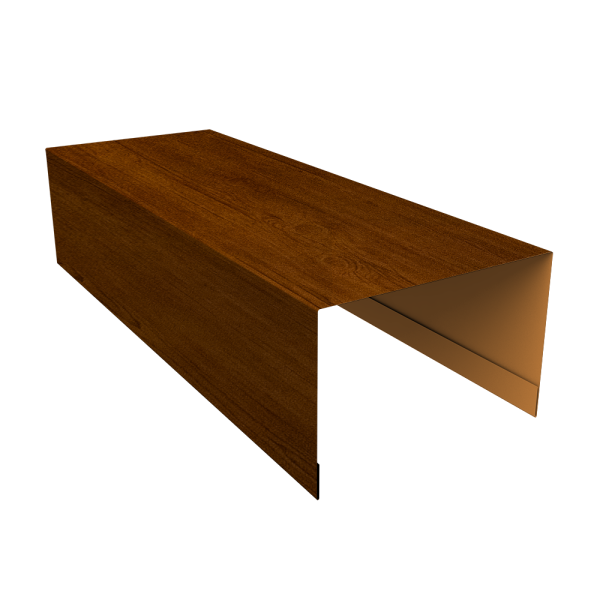 Крышка для забора из сайдинга (Квадро брус, Вертикаль) 0,45 Print Premium Golden Wood Intense FTC (3м)