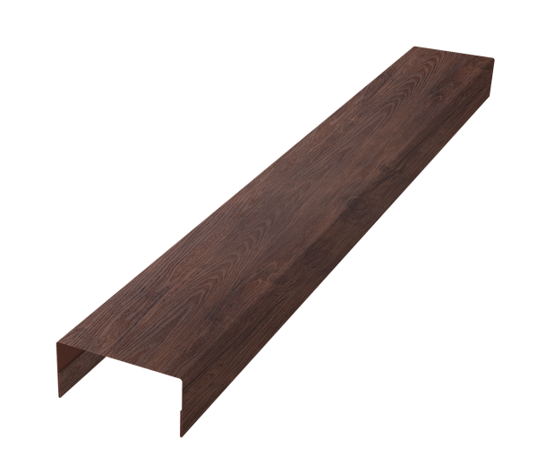Крышка забора для горизонтального монтажа штакетника 0,45 Print Premium Cherry Wood Dark FTC (2,5м)