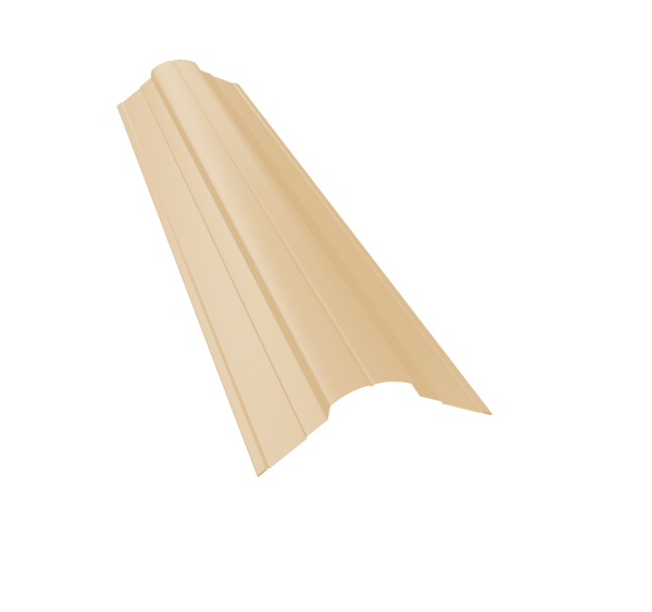 Планка конька фигурного 70x70 0,45 Drap TX RAL 1015 светлая слоновая кость (3м)