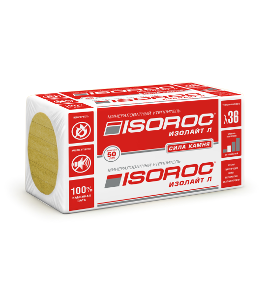 Утеплитель Isoroc Изолайт Л 40 1000х600х50 (0,24м3)