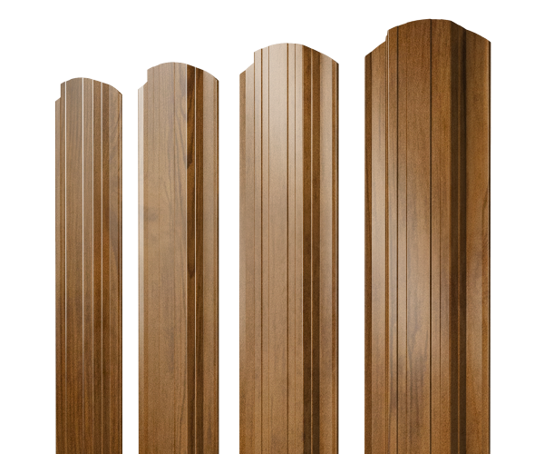 Штакетник Прямоугольный фигурный 0,45 Print Elite Golden Wood TwinColor
